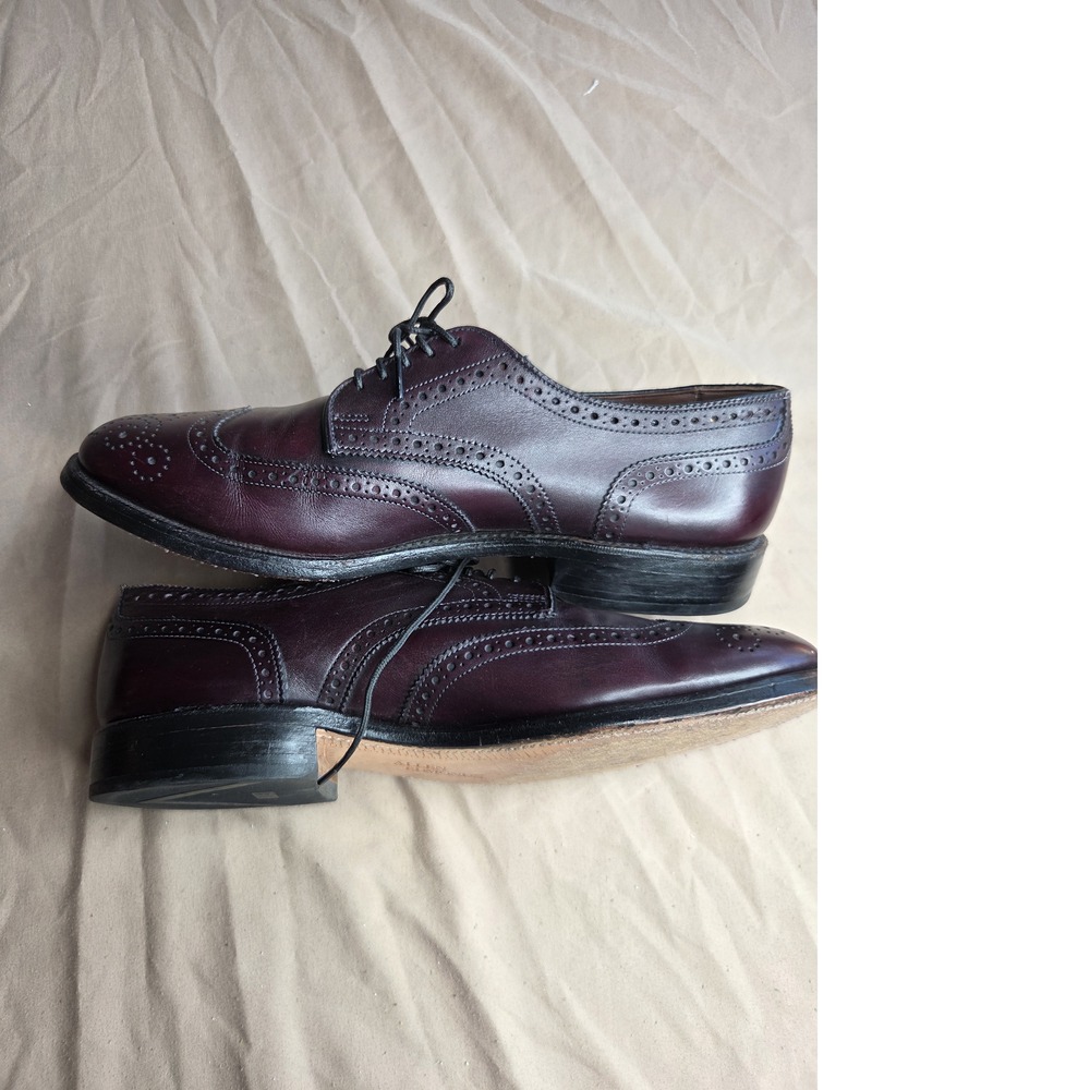 Allen Edmonds Concord Burgundy Leather Wingtip Oxford Mens Size 6.5D Dress - Picture 10 of 13